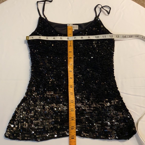 Karen Millen Black Sequin Top - Sz 1 - Picture 8 of 9